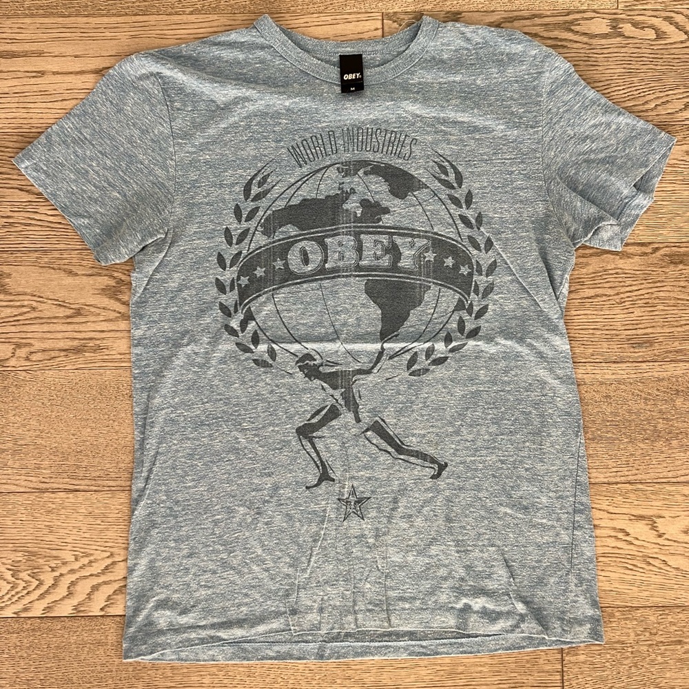 Obey Heathered Blue Graphic Tee
